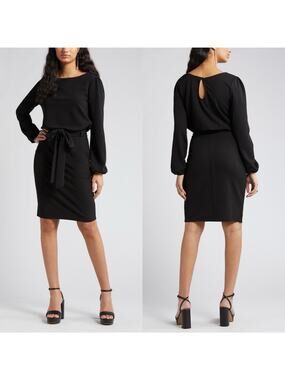 Nikki Lund Women's Black Kate Long Sleeve Knit Dress Size XL X-Large